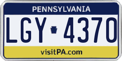 PA license plate LGY4370
