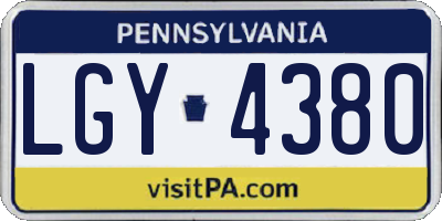 PA license plate LGY4380