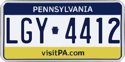 PA license plate LGY4412