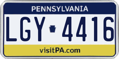 PA license plate LGY4416