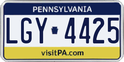 PA license plate LGY4425