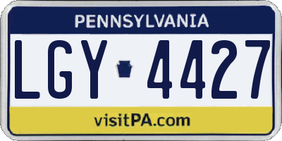 PA license plate LGY4427