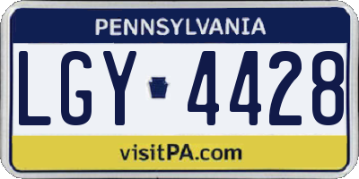 PA license plate LGY4428