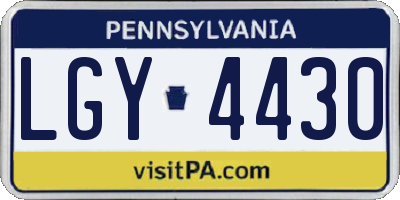 PA license plate LGY4430