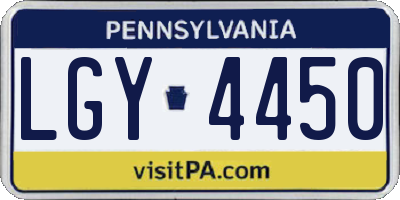 PA license plate LGY4450