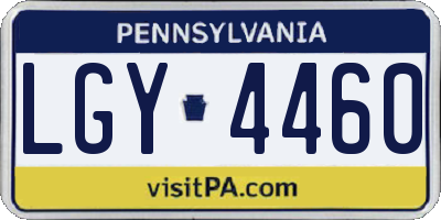PA license plate LGY4460