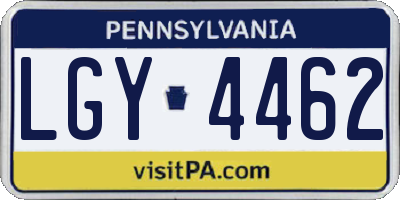 PA license plate LGY4462