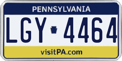 PA license plate LGY4464
