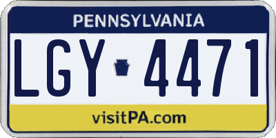 PA license plate LGY4471
