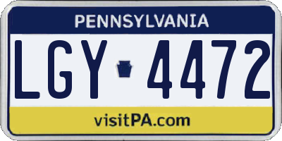 PA license plate LGY4472