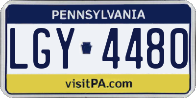 PA license plate LGY4480