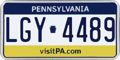 PA license plate LGY4489