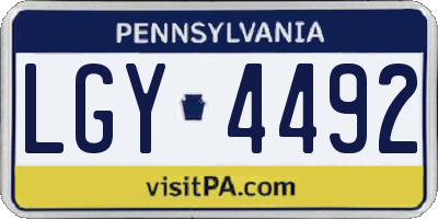 PA license plate LGY4492