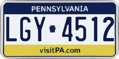 PA license plate LGY4512