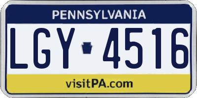 PA license plate LGY4516