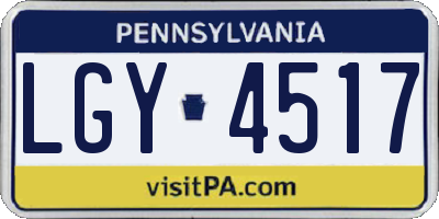 PA license plate LGY4517