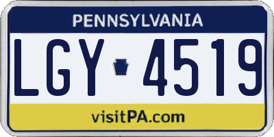 PA license plate LGY4519
