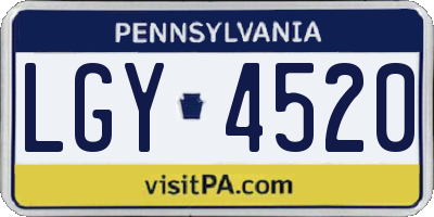 PA license plate LGY4520