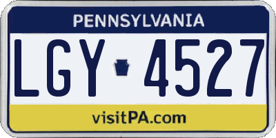 PA license plate LGY4527