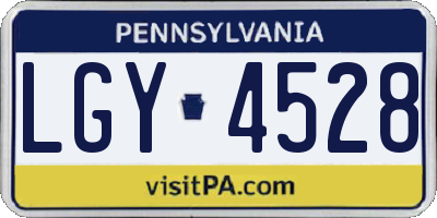 PA license plate LGY4528