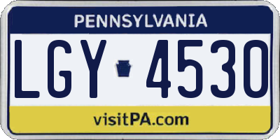PA license plate LGY4530