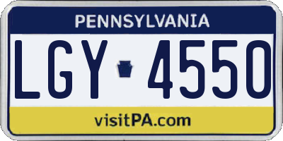 PA license plate LGY4550