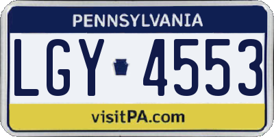 PA license plate LGY4553
