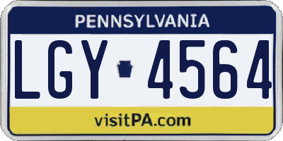 PA license plate LGY4564