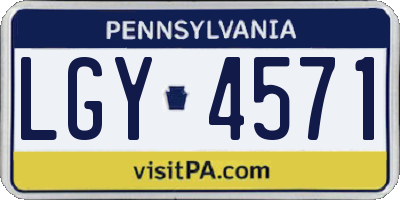 PA license plate LGY4571