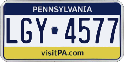 PA license plate LGY4577
