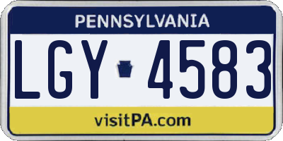 PA license plate LGY4583