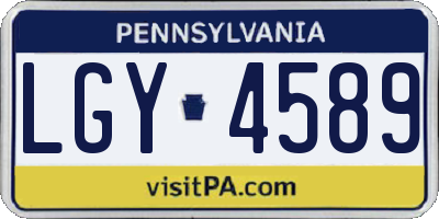 PA license plate LGY4589