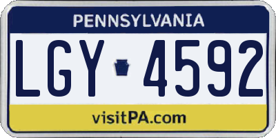 PA license plate LGY4592