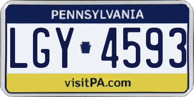 PA license plate LGY4593