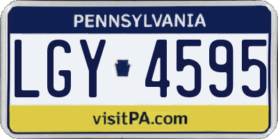 PA license plate LGY4595