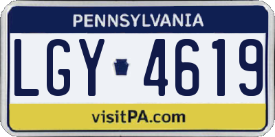 PA license plate LGY4619
