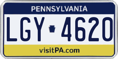 PA license plate LGY4620