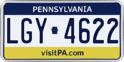 PA license plate LGY4622