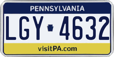 PA license plate LGY4632