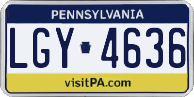 PA license plate LGY4636