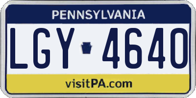 PA license plate LGY4640