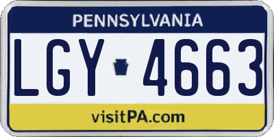 PA license plate LGY4663