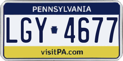 PA license plate LGY4677