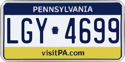 PA license plate LGY4699