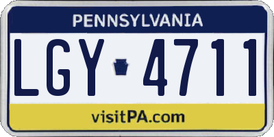PA license plate LGY4711