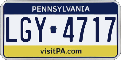PA license plate LGY4717