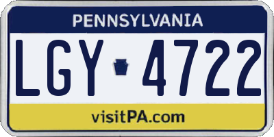 PA license plate LGY4722
