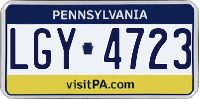 PA license plate LGY4723