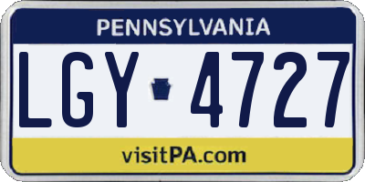 PA license plate LGY4727