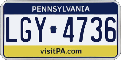 PA license plate LGY4736